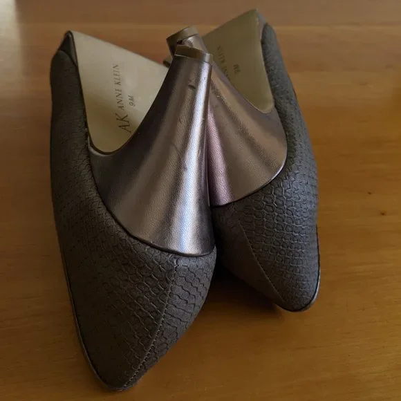 Anne Klein | Akeson | Open Toe Heels | pewter | sz 9 1/2 - Picture 8 of 8